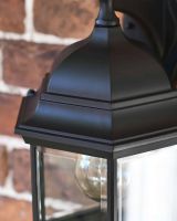 Close-Up of Lid for Large Traditional Black "Hexagonal" Victorian Top-Fix Wall Lantern in Situ