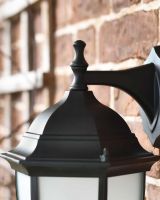 Close-Up of Topper of Traditional Black "Winter Frost" Aluminium Victorian Top Fix Wall Lantern - 36cm