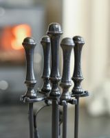 Close-Up of Handles on Fireside Tools