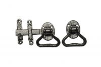 Traditional Black Iron Antique Ring Gate Latch Set