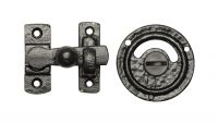 Traditional Black Iron Bathroom Privacy Bolt Set - Supplied With Vacant and Engaged Indicator