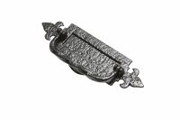 12 Inch Traditional Black Iron Fleur-De-Lys Letter Plate With Integral Knocker