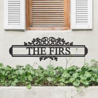 Traditional Foliage House Name Sign in Situ Underneath a Window