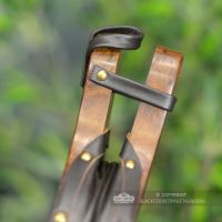 Traditional Hardwood and Leather Fireplace Bellows Close Up