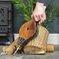 Traditional Hardwood and Leather Fireplace Bellows Scale