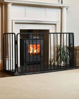 Traditional Large Black Nursery Fire Guard in Situ