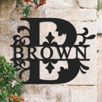Traditional Personalised Monogram Name Sign on a Brick Wall