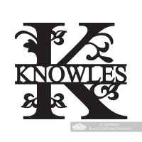 Letter K Monogram Name Sign Personalised with the Name Knowles