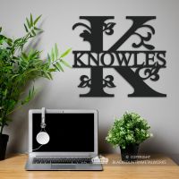 Letter K Monogram Name Sign in Situ in the Office