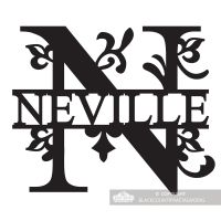 Letter N Monogram Name Sign Personalised with the Name Neville