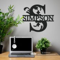 Letter S Monogram Name Sign in Situ in the Office