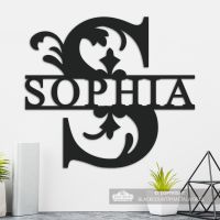Letter S Personalised Monogram Name Sign in Situ in the Home