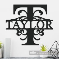 Letter T Personalised Monogram Name Sign in Situ in the Home