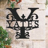 Traditional Personalised Monogram Name Sign on a Brick Wall