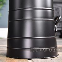 Sleek Black Finish on the Coal Hod
