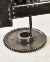 Close up of Recycled Metal Trapped Sculpture base