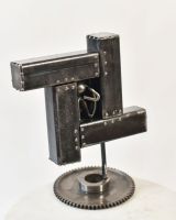 Recycled Metal Trapped Sculpture Three Quarter