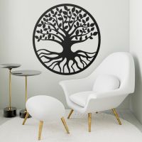 Black Round "Tree of Life" Wall Art in Situ in the Living Room