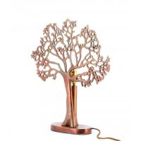 Table Lamp With Tree Silhouette Created From Oxidised copper
