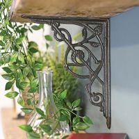 Trellis Iron Shelf Bracket in a Natural Iron Finish