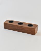 Close up of rustic tealight holder