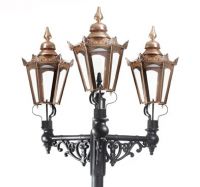 Triple Headed Hexagonal Lamp Post Set