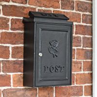 Cast Iron Black Wall Mounted Post Box
