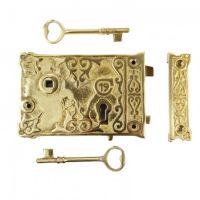 Brass Ornate 20th Century Rim Lock