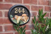 "Tyson" Bulldog House Number Sign Hand Painted