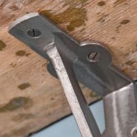 Close up of mounting bracket and pre-drilled holes 
