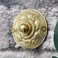 Polished Brass Bell Push "Rococo" 
