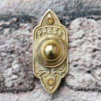 "Push" Polished Brass Door Bell Push