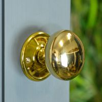 Large Polished Brass Mushroom Door Knobs