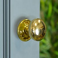 Large Polished Brass Mushroom Door Knobs