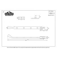 Polished Chrome Peardrop Window Stay Dimensions