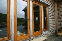 Monkeytail Levr Lock Set Pewter on French Doors