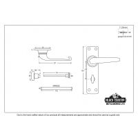 Smooth Bathroom Lever Lock Set Dimensions 