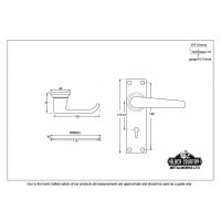 Deluxe Lever Lock Set Dimensions 