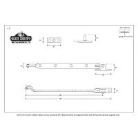 Antique Black Scrolled Stay Dimensions 