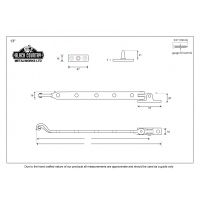 Antique Black Scrolled Stay Dimensions 