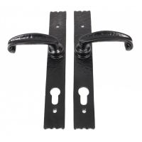 Farmhouse Lever Espagnolette Lock Set Antique Black Pair 