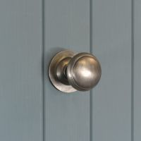 Smooth Antique Pewter Door Handle in Situ 