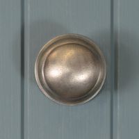 Front facing image of smooth Antique Pewter Door Handle