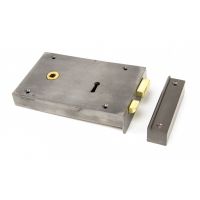 Left Hand Rim Lock Iron - Large with Keep Plate 