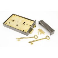 Left Hand Rim Lock Iron - Large Brass Movements 