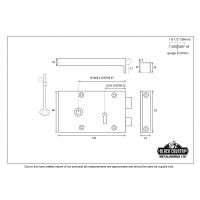 Polished Brass Left Hand Rim Lock Dimensions 