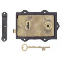 Victorian Style Reversible Iron Rim Lock Brass Movements 