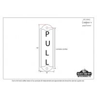 Antique Pewter "Pull" Sign or Finger Plate - Dimensions 