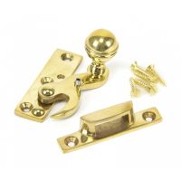 Hook Sash Fastener with Key Polished Brass