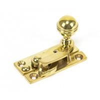 Hook Sash Fastener with Key Polished Brass 